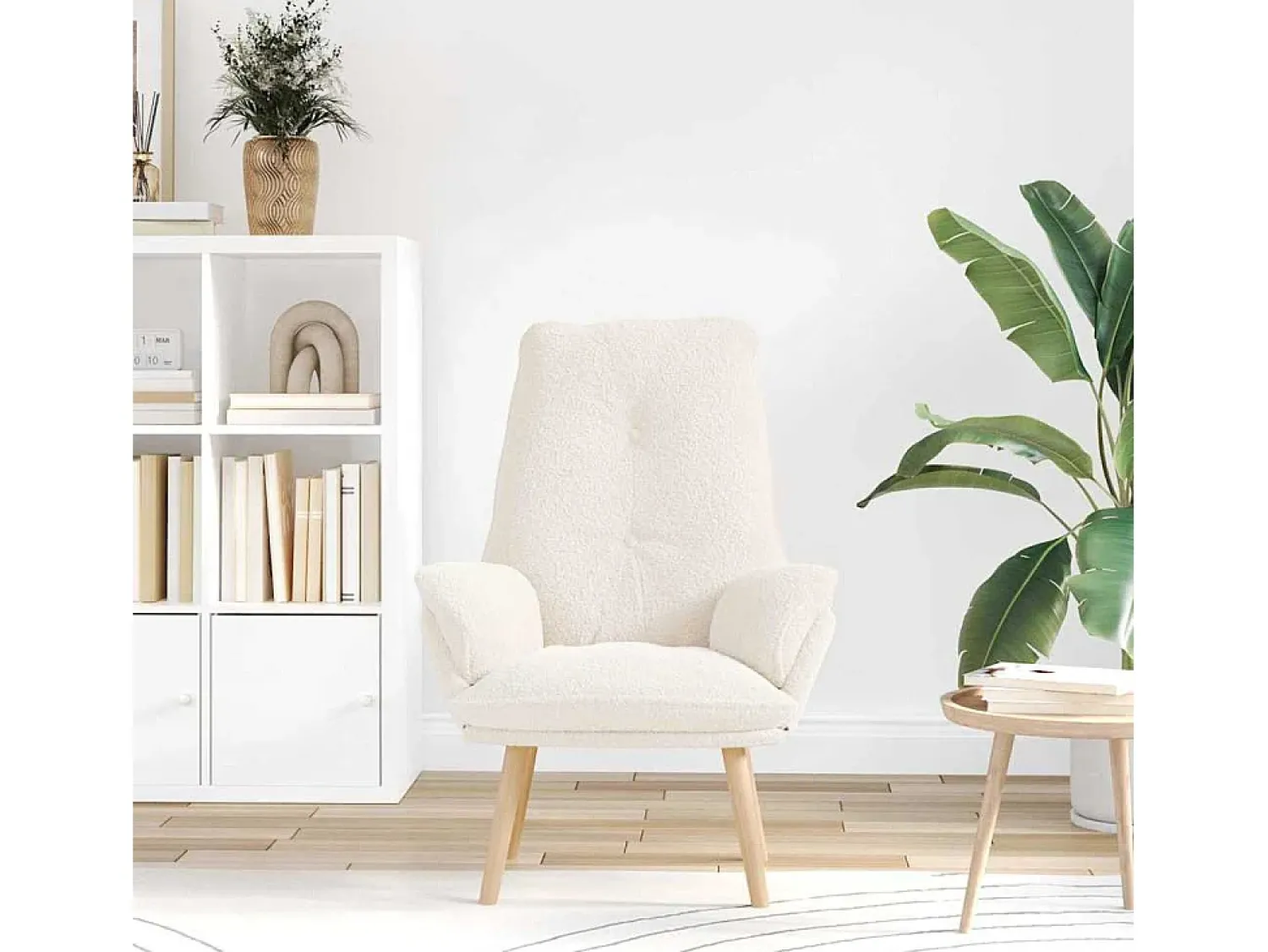 Poltrona| Poltrona | Cadeira de Sala | Cadeira Relaxante 69x74x93 cm tecido SHL91522 Creme