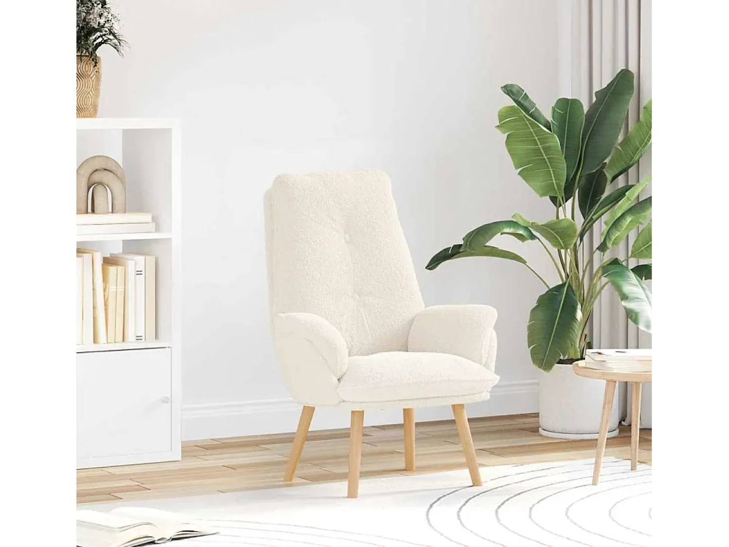 Poltrona| Poltrona | Cadeira de Sala | Cadeira Relaxante 69x74x93 cm tecido SHL91522 Creme