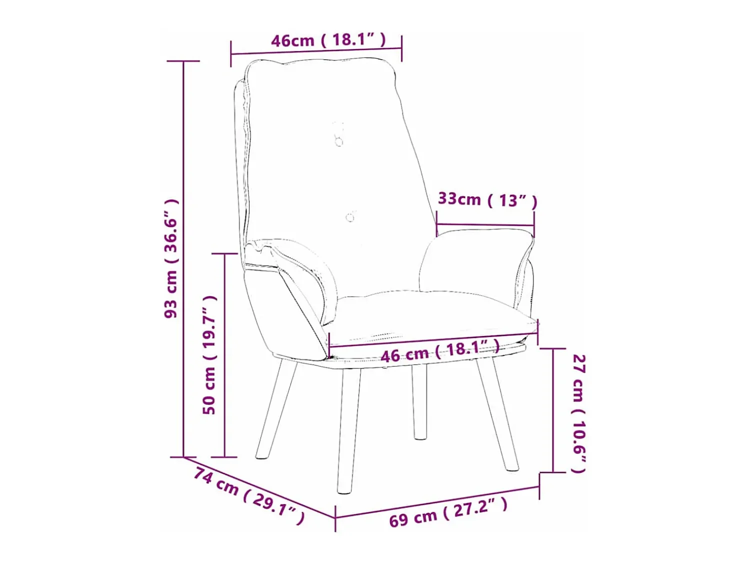 Poltrona* Poltrona | Cadeira de Sala | Cadeira Relaxante Cinzento-claro 69x74x93 cm tecido SHL854155 Cinzento claro