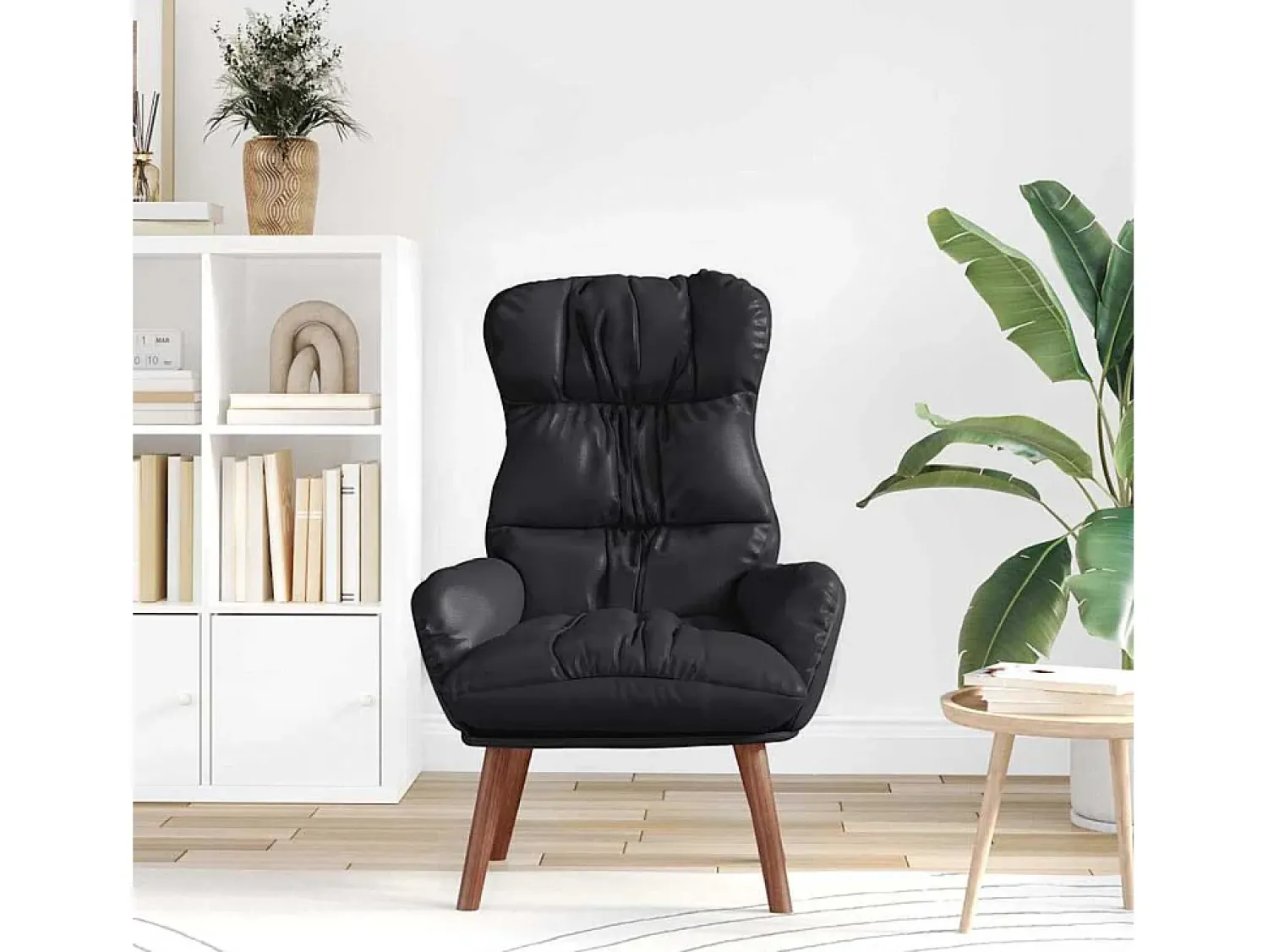 Poltrona* Poltrona | Cadeira de Sala | Cadeira Relaxante 69x74x93 cm Couro sintético SHL744768 Preto