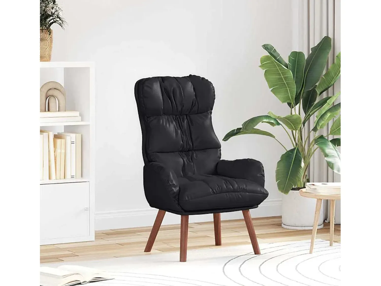 Poltrona* Poltrona | Cadeira de Sala | Cadeira Relaxante 69x74x93 cm Couro sintético SHL744768 Preto
