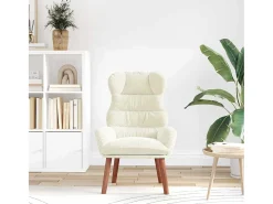 Poltrona| Poltrona | Cadeira de Sala | Cadeira Relaxante 69x74x93 cm Veludo SHL378088 Creme