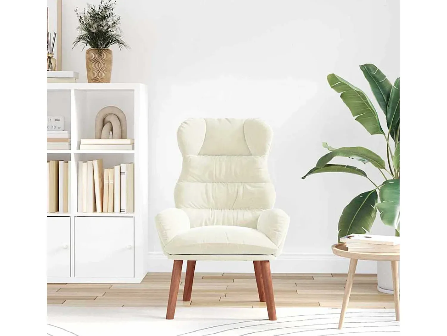 Poltrona| Poltrona | Cadeira de Sala | Cadeira Relaxante 69x74x93 cm Veludo SHL378088 Creme