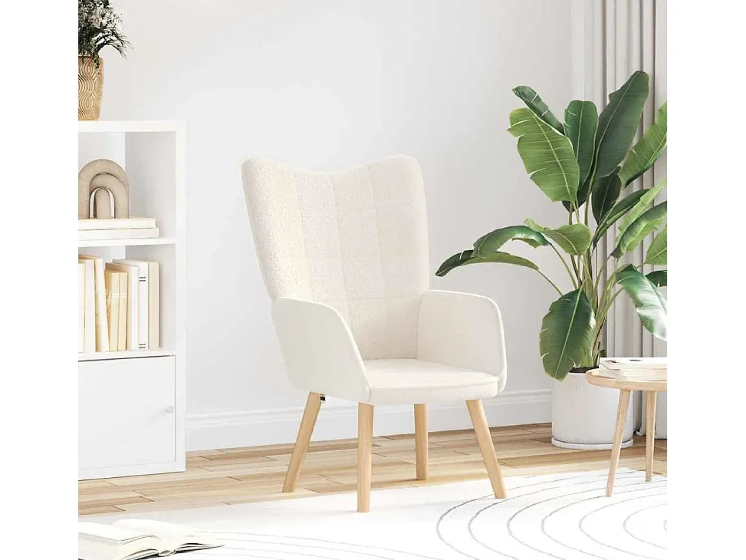 Poltrona| Poltrona | Cadeira de Sala | Cadeira Relaxante 62x67x95.5 cm tecido SHL970215 Creme