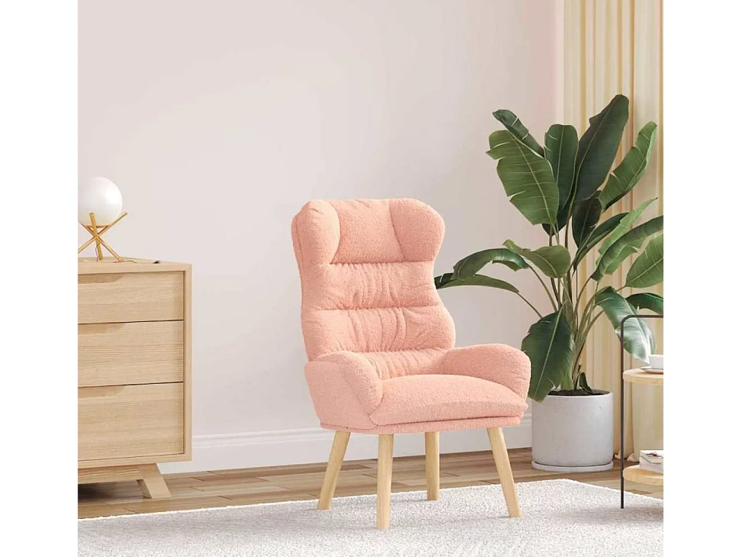 Poltrona* Poltrona | Cadeira de Sala | Cadeira Relaxante 69x74x93 cm tecido SHL71466 Rosa