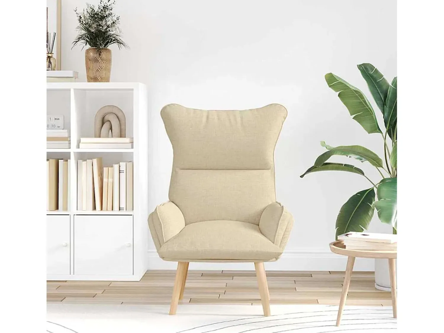 Poltrona| Poltrona | Cadeira de Sala | Cadeira Relaxante 69x74x93 cm tecido SHL988218 Creme
