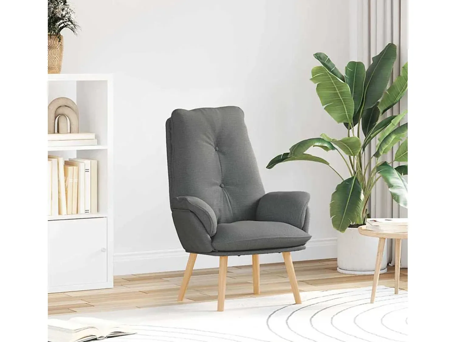 Best Poltrona | Cadeira de Sala | Cadeira Relaxante Cinzento escuro 69x74x93 cm tecido SHL333573 Cinza antracite