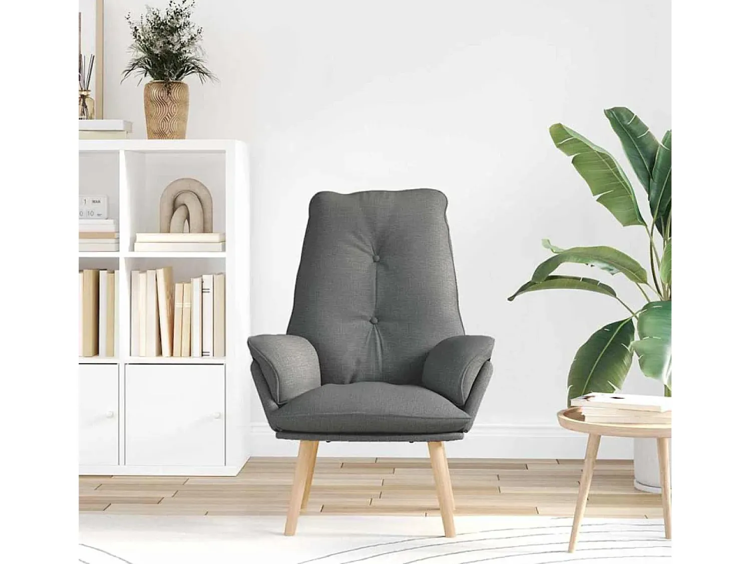 Best Poltrona | Cadeira de Sala | Cadeira Relaxante Cinzento escuro 69x74x93 cm tecido SHL333573 Cinza antracite