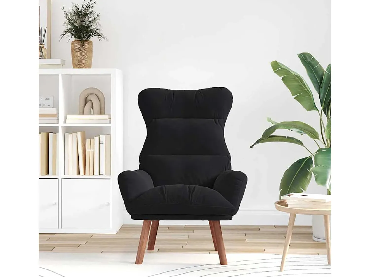 Poltrona| Poltrona | Cadeira de Sala | Cadeira Relaxante 69x74x93 cm Veludo SHL762207 Preto