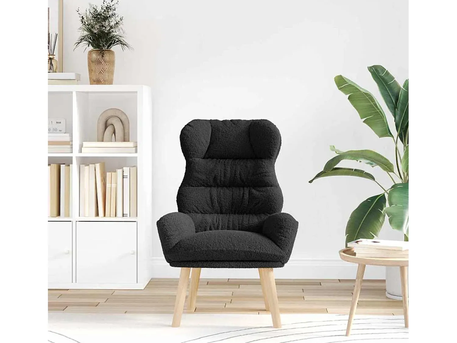 Poltrona| Poltrona | Cadeira de Sala | Cadeira Relaxante 69x74x93 cm tecido SHL511294 Preto