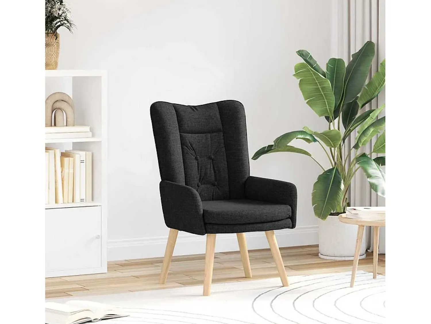 Best Poltrona | Cadeira de Sala | Cadeira Relaxante 63x67x94 cm tecido SHL887986 Preto