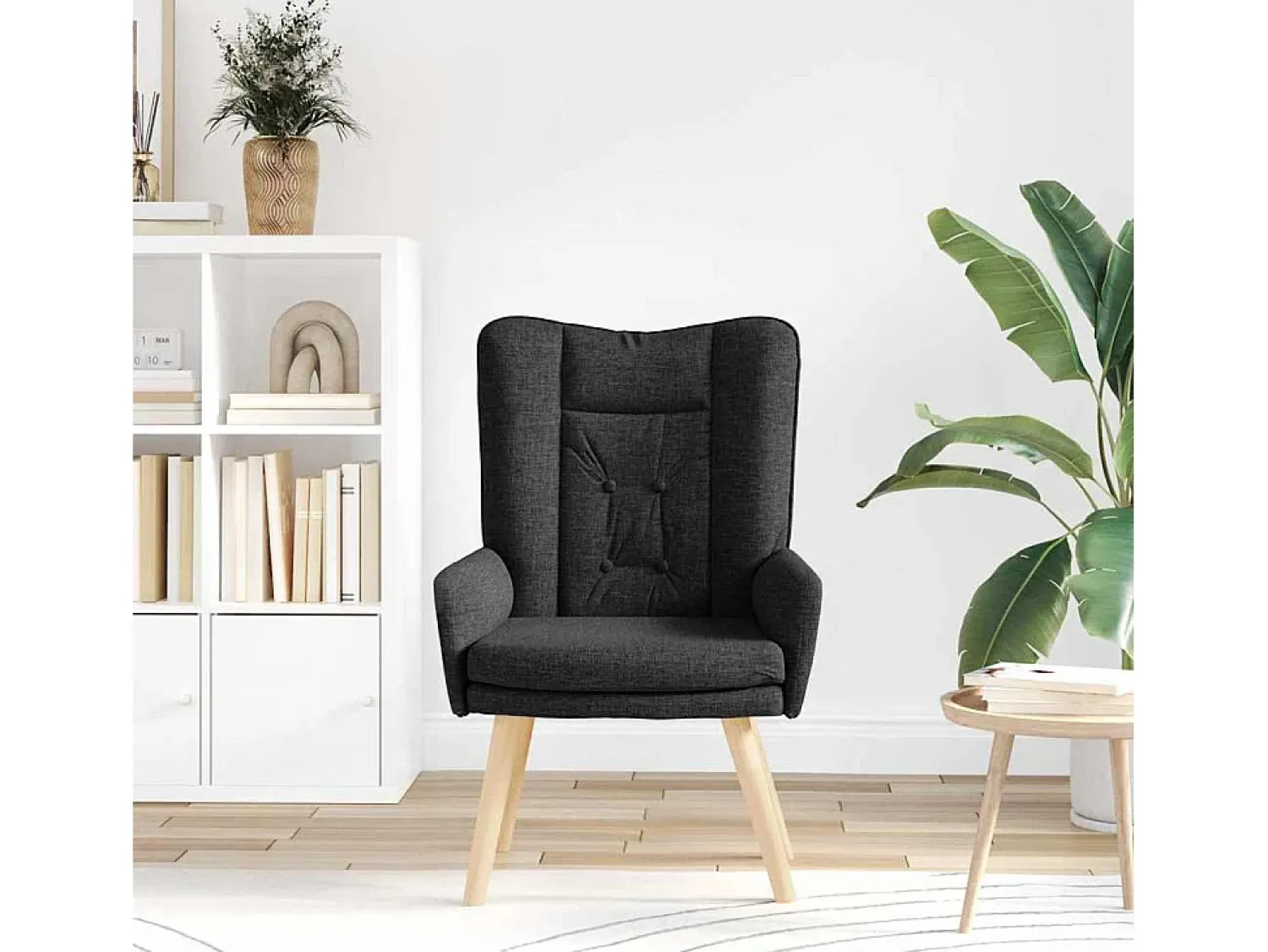 Best Poltrona | Cadeira de Sala | Cadeira Relaxante 63x67x94 cm tecido SHL887986 Preto