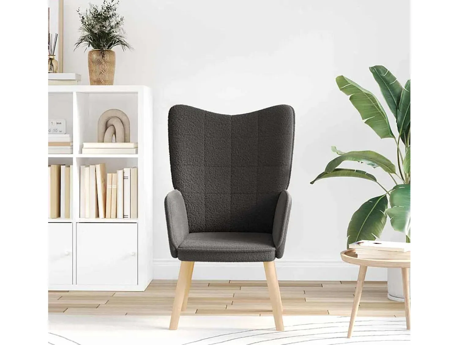 Poltrona* Poltrona | Cadeira de Sala | Cadeira Relaxante Cinzento escuro 62x67x95.5 cm tecido SHL16521 Cinza antracite