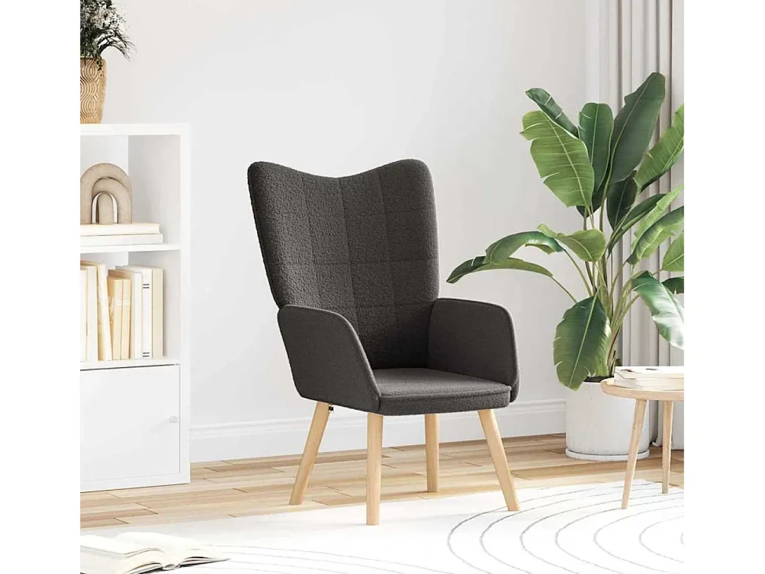 Poltrona* Poltrona | Cadeira de Sala | Cadeira Relaxante Cinzento escuro 62x67x95.5 cm tecido SHL16521 Cinza antracite