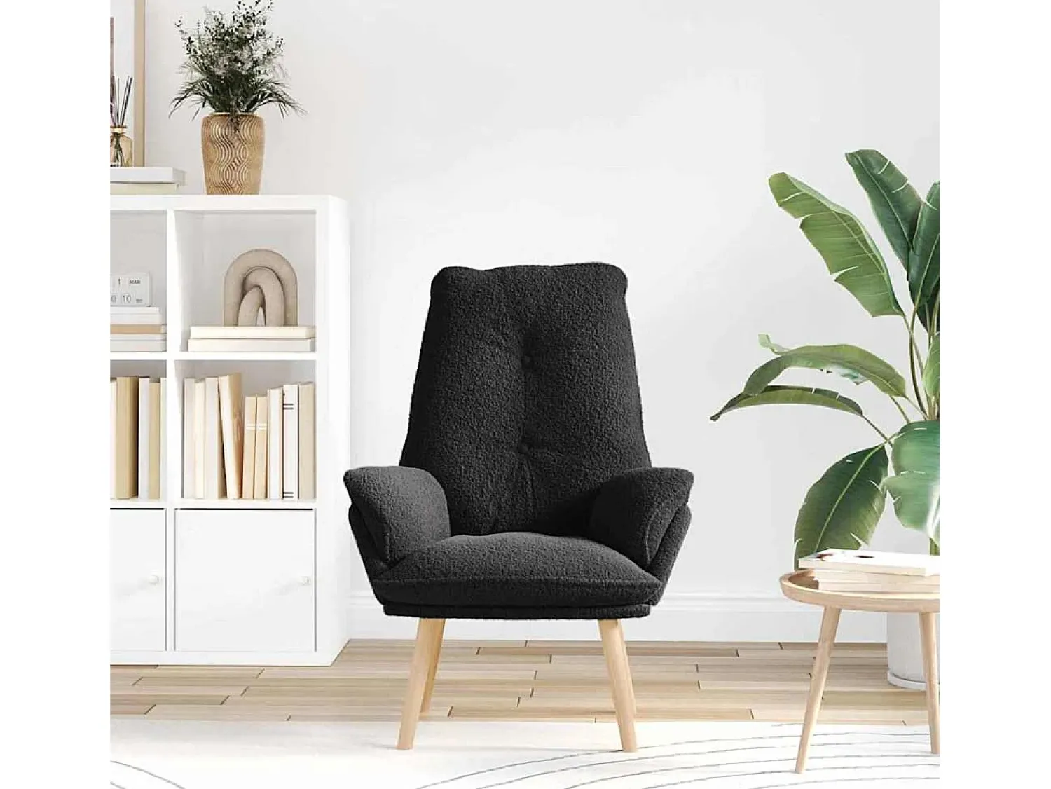 Poltrona| Poltrona | Cadeira de Sala | Cadeira Relaxante 69x74x93 cm tecido SHL635625 Preto