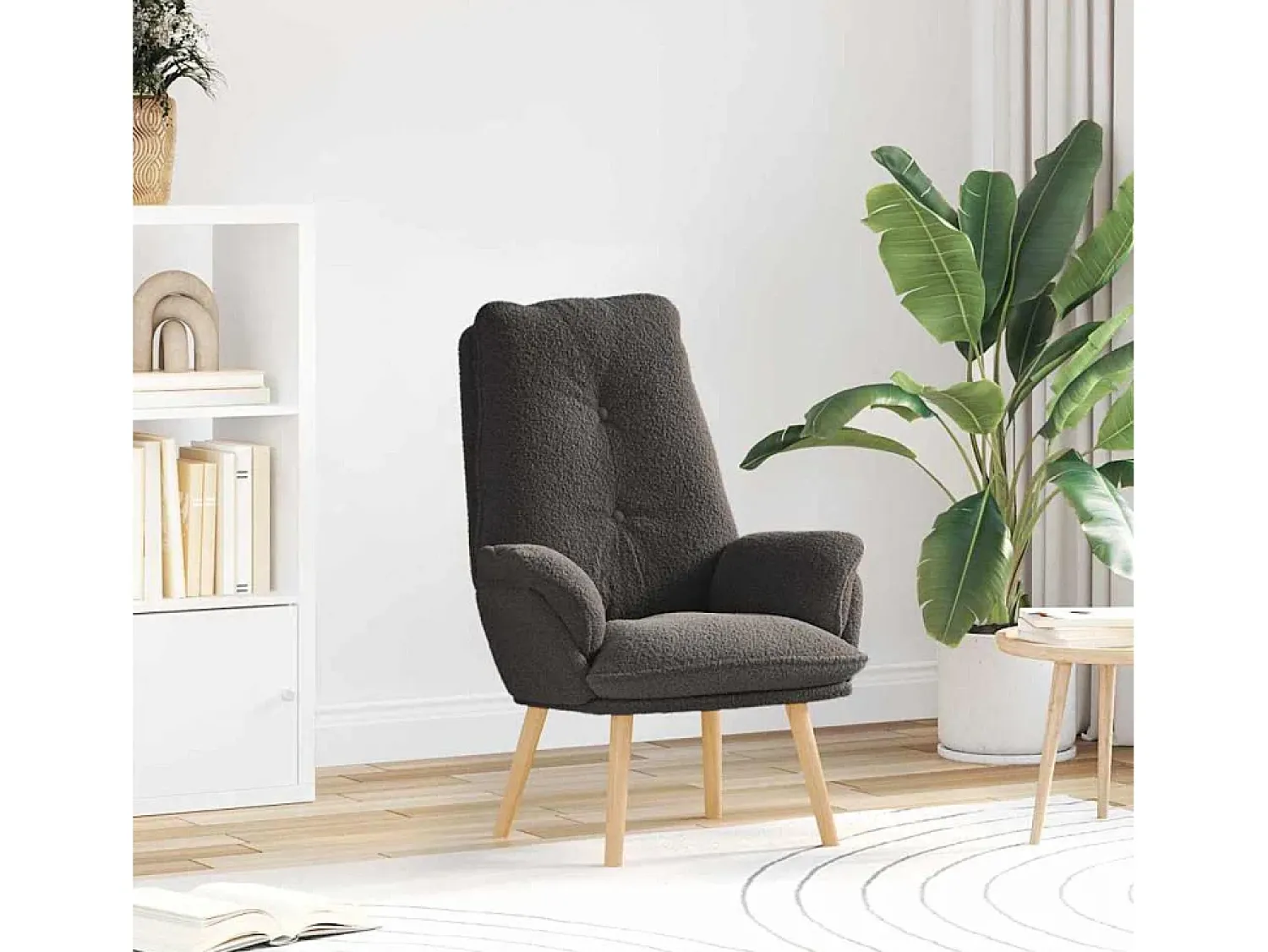 Poltrona | Cadeira de Sala | Cadeira Relaxante Cinzento escuro 69x74x93 cm tecido SHL615206^ Poltrona