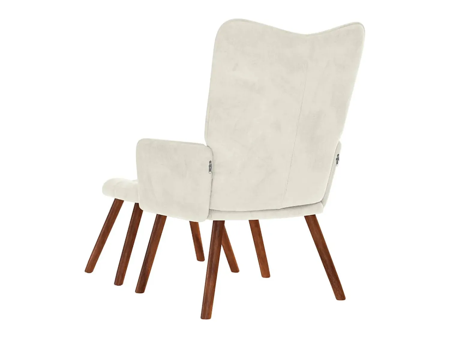 Online Poltrona | Cadeira de Sala | Cadeira Relaxante com Banco em Veludo SHL101363 Creme