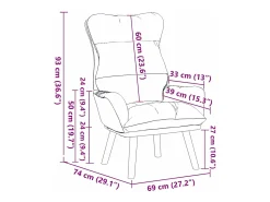 Poltrona| Poltrona | Cadeira de Sala | Cadeira Relaxante Cinzento-claro 69x74x93 cm Veludo SHL779718 Cinzento claro