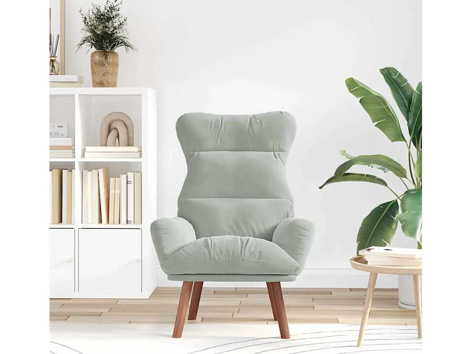 Poltrona| Poltrona | Cadeira de Sala | Cadeira Relaxante Cinzento-claro 69x74x93 cm Veludo SHL779718 Cinzento claro