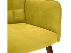 Poltrona* Poltrona | Cadeira de Sala | Cadeira Relaxante com Banco em Veludo SHL478825 Amarelo