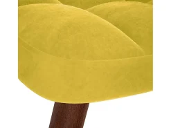 Poltrona* Poltrona | Cadeira de Sala | Cadeira Relaxante com Banco em Veludo SHL478825 Amarelo