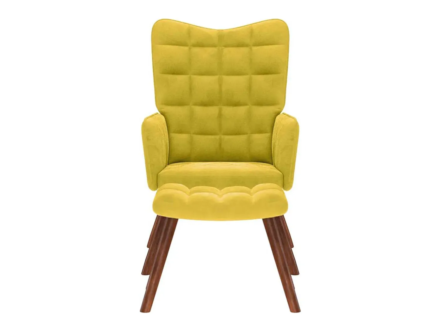 Poltrona* Poltrona | Cadeira de Sala | Cadeira Relaxante com Banco em Veludo SHL478825 Amarelo