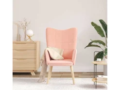 Poltrona| Poltrona | Cadeira de Sala | Cadeira Relaxante 62x67x95.5 cm tecido SHL182598 Rosa