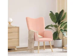 Poltrona| Poltrona | Cadeira de Sala | Cadeira Relaxante 62x67x95.5 cm tecido SHL182598 Rosa