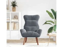 Poltrona| Poltrona | Cadeira de Sala | Cadeira Relaxante Cinzento escuro 69x74x93 cm Veludo SHL507309 Cinza antracite