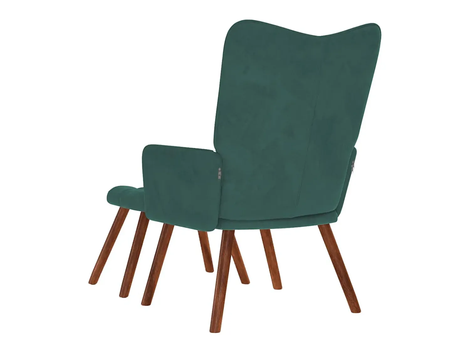 New Poltrona | Cadeira de Sala | Cadeira Relaxante com Banco em Veludo Verde Escuro SHL71765 Verde pinho