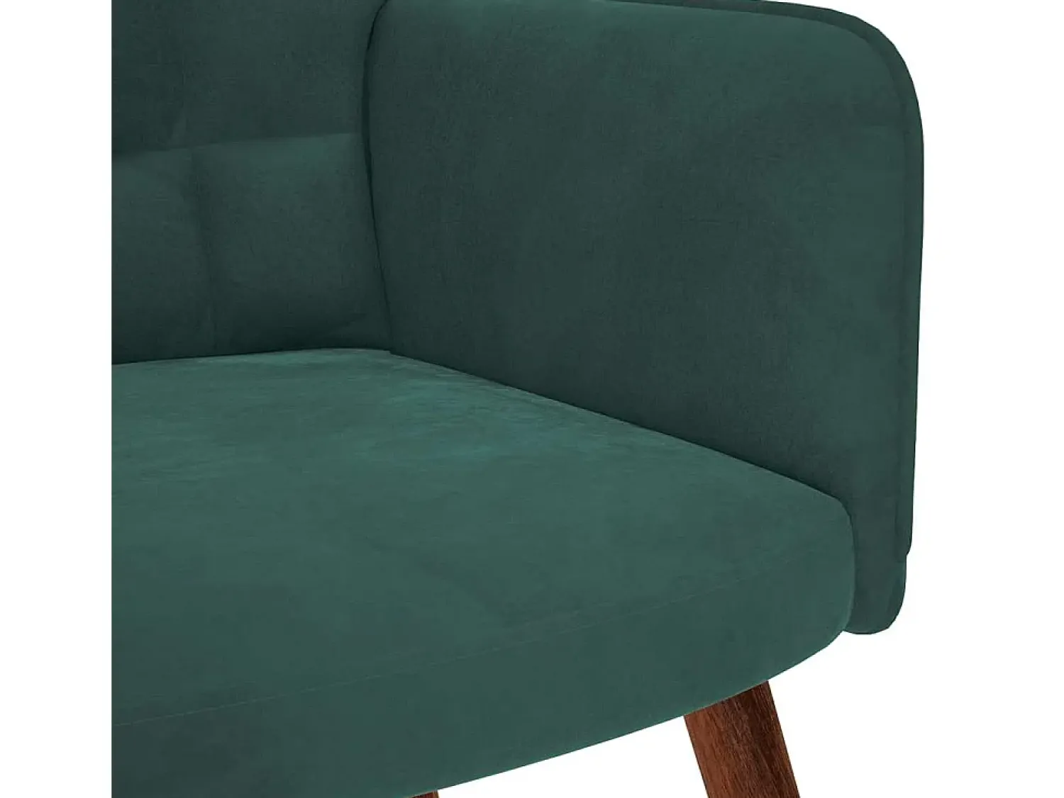 New Poltrona | Cadeira de Sala | Cadeira Relaxante com Banco em Veludo Verde Escuro SHL71765 Verde pinho