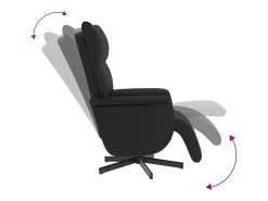 Poltrona* Poltrona | Cadeira Relax | Cadeira reclinável com apoio de pés couro artificial SHL267521 Preto