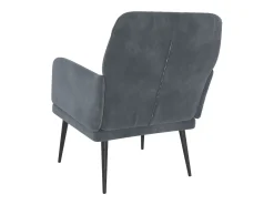 Best Poltrona | Cadeira Relax com apoio de braços 62x79x79 cm veludo cinzento-escuro SHL316671 Cinza antracite