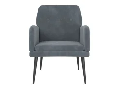Best Poltrona | Cadeira Relax com apoio de braços 62x79x79 cm veludo cinzento-escuro SHL316671 Cinza antracite