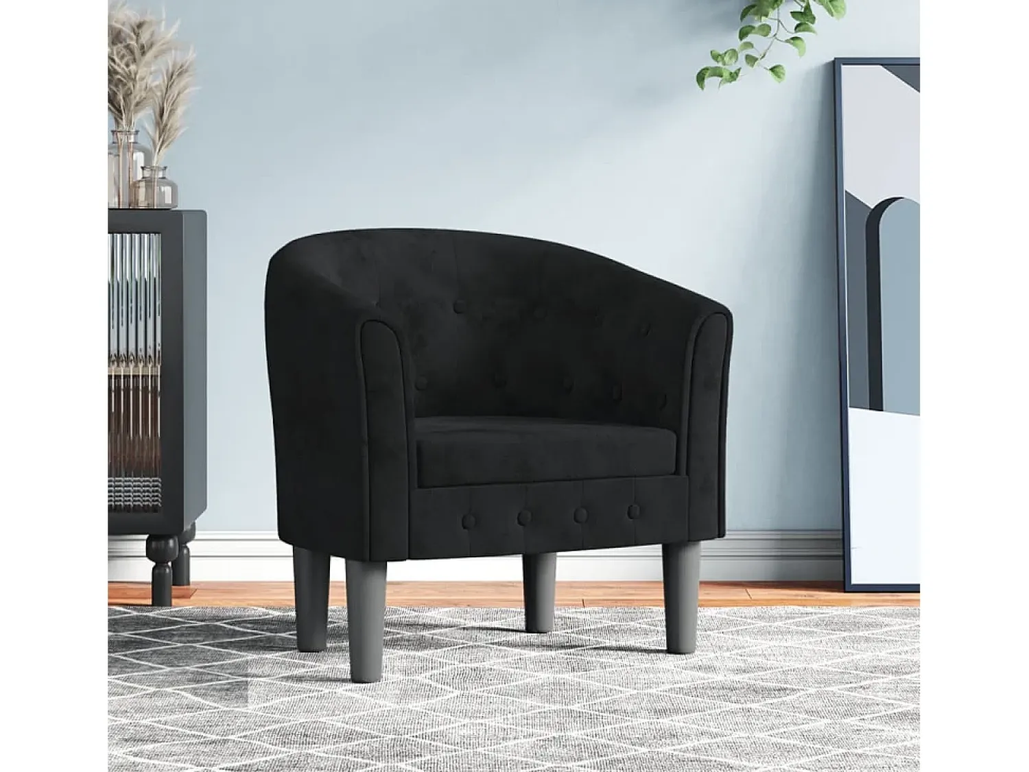 Poltrona| Poltrona | Cadeira Relax | Poltrona Confortável para Sala veludo SHL877136 Preto
