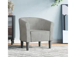 Sale Poltrona | Cadeira Relax | Poltrona Confortável para Sala veludo -claro SHL970857 Cinzento