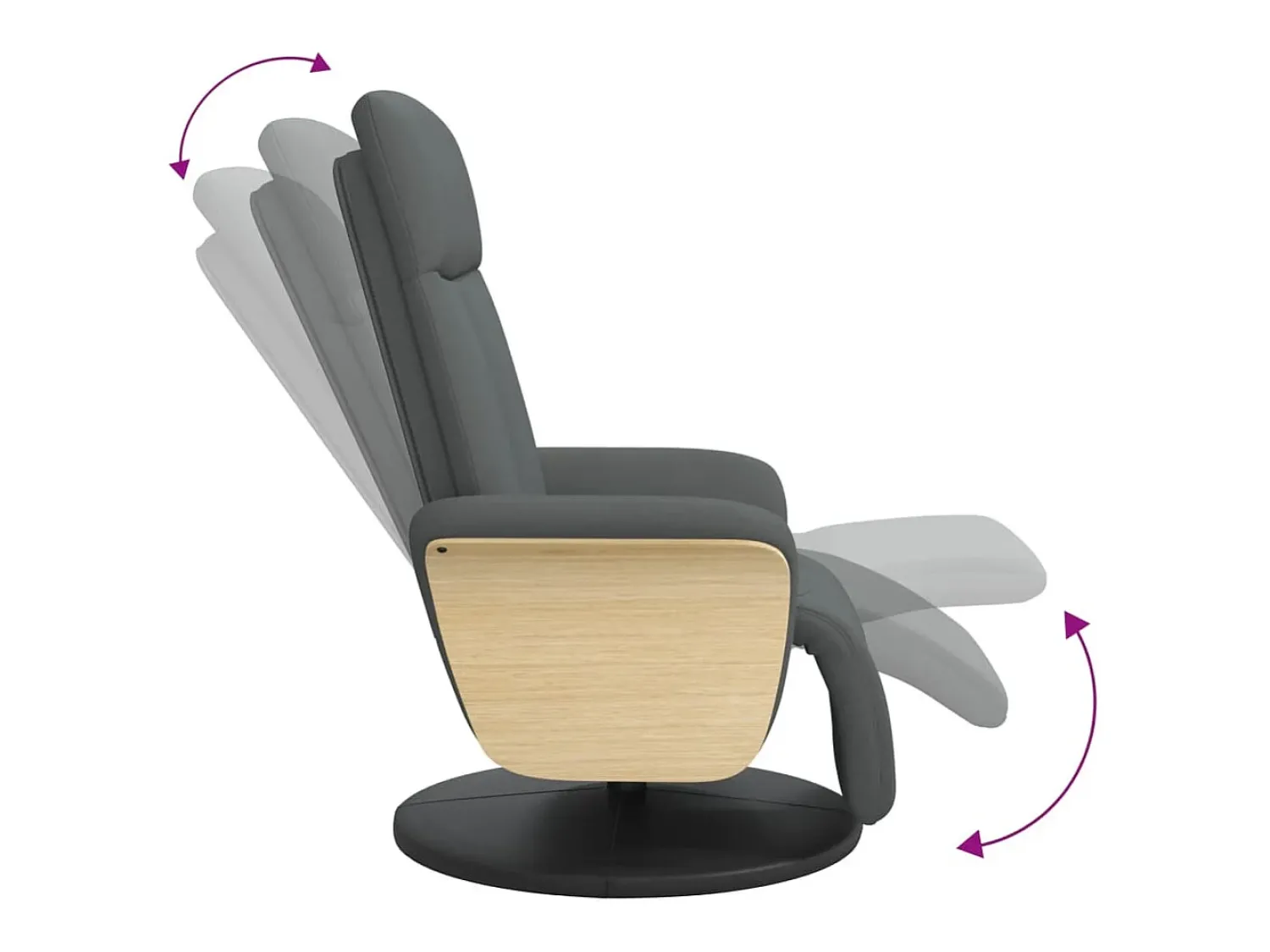Poltrona | Cadeira Relax | Cadeira reclinável com apoio de pés tecido cinzento-escuro SHL142673^ Poltrona