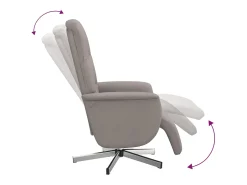 Poltrona | Cadeira Relax | Cadeira reclinável com apoio de pés tecido cinzento-acastanhado SHL991560^ Poltrona