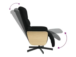 Clearance Poltrona | Cadeira Relax | Cadeira reclinável com apoio de pés tecido SHL736430 Preto