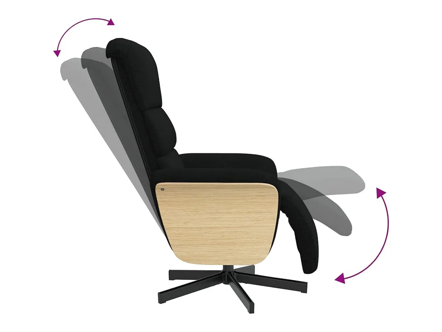 Clearance Poltrona | Cadeira Relax | Cadeira reclinável com apoio de pés tecido SHL736430 Preto