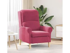 Poltrona* Poltrona | Cadeira Relax | Poltrona Confortável para Sala tinto 76x94x102 cm Veludo SHL562720 Vermelho