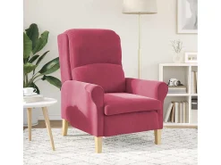 Poltrona* Poltrona | Cadeira Relax | Poltrona Confortável para Sala tinto 76x94x102 cm Veludo SHL562720 Vermelho