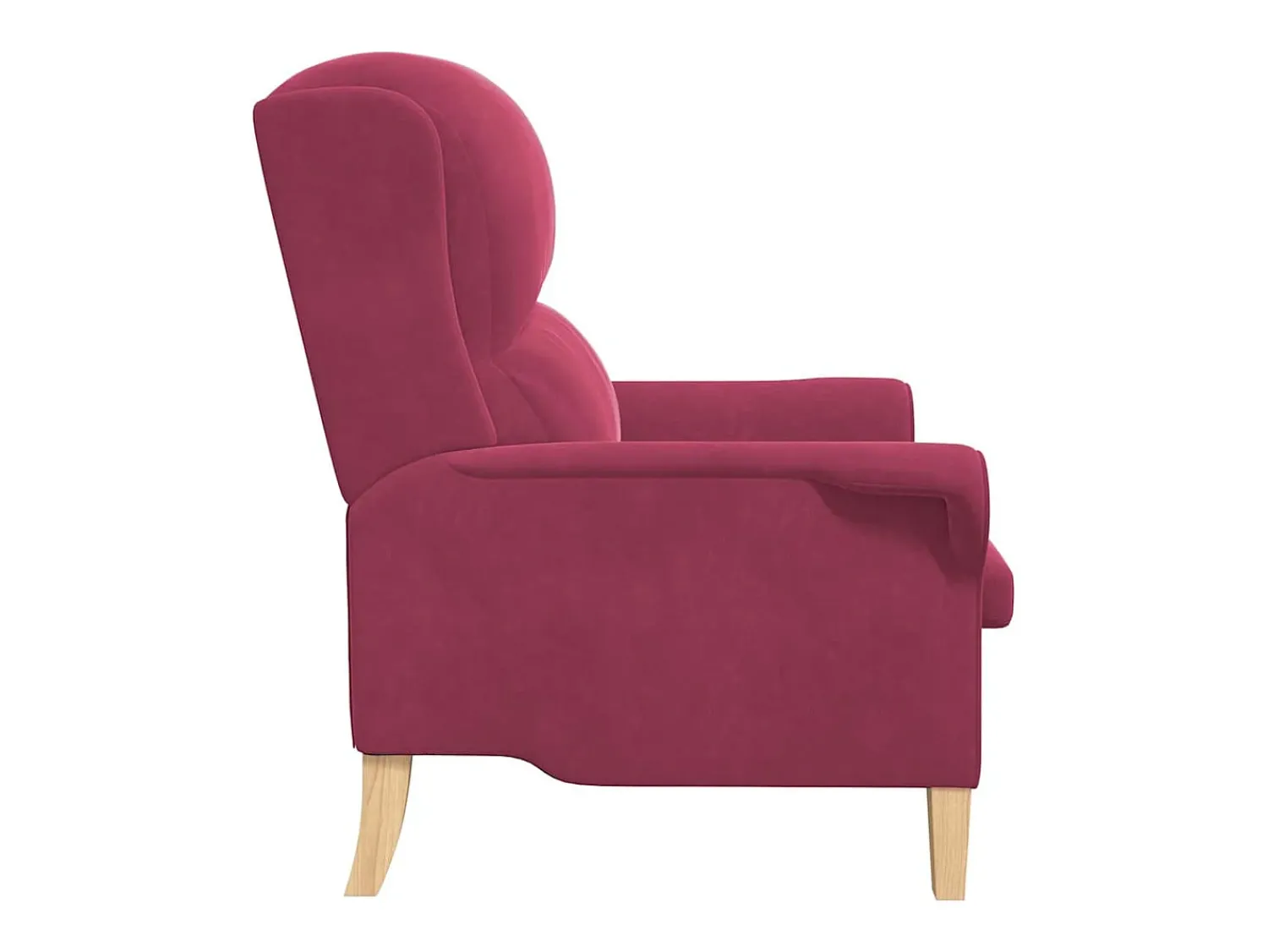 Poltrona* Poltrona | Cadeira Relax | Poltrona Confortável para Sala tinto 76x94x102 cm Veludo SHL562720 Vermelho