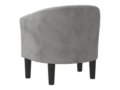 Poltrona| Poltrona | Cadeira Relax | Poltrona Confortável para Sala veludo -claro SHL390866 Cinzento