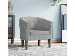 Poltrona| Poltrona | Cadeira Relax | Poltrona Confortável para Sala veludo -claro SHL390866 Cinzento