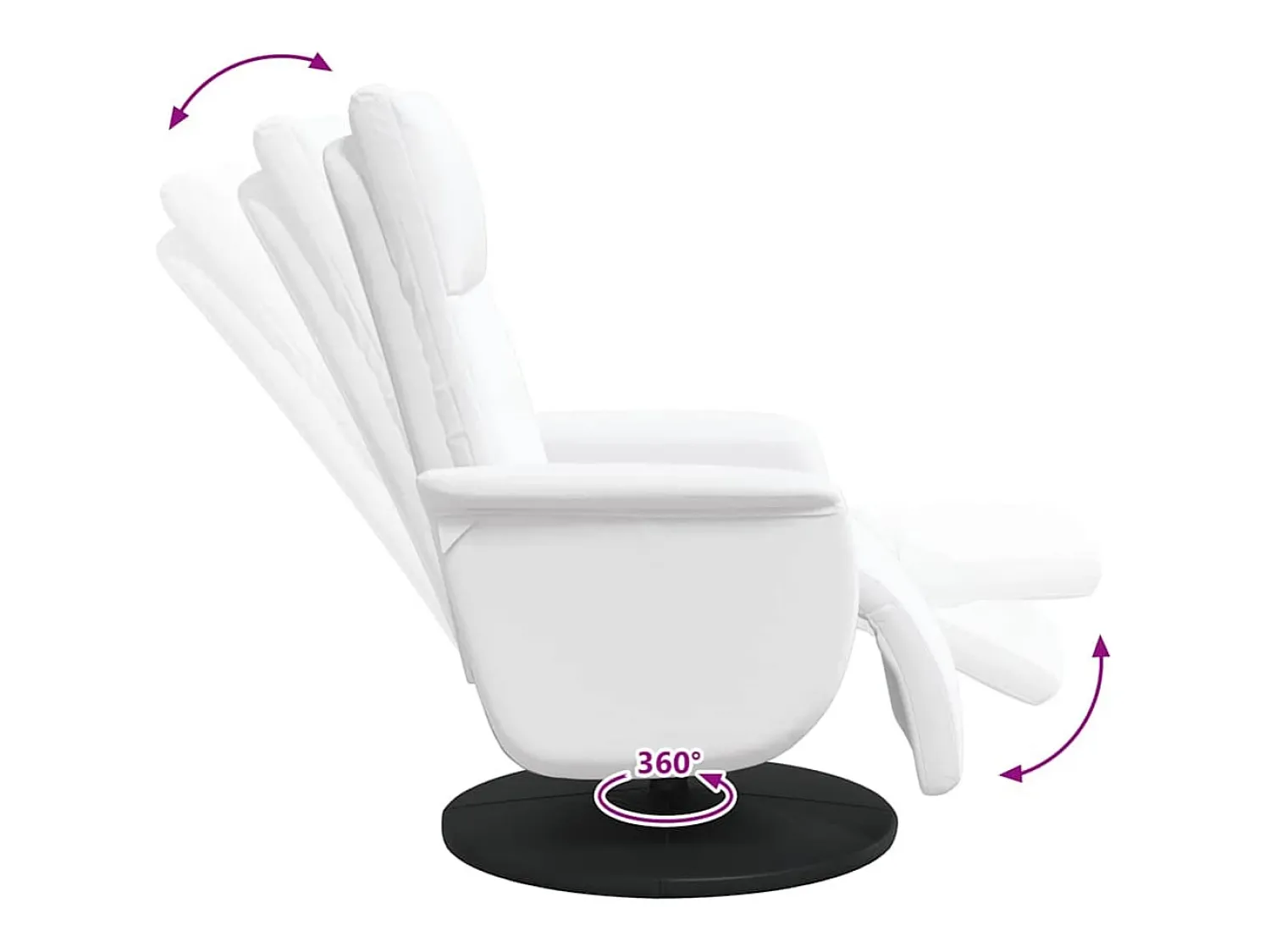 Poltrona* Poltrona | Cadeira Relax | Cadeira reclinável com apoio de pés couro artificial SHL718634 Branco