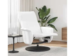 Poltrona* Poltrona | Cadeira Relax | Cadeira reclinável com apoio de pés couro artificial SHL718634 Branco