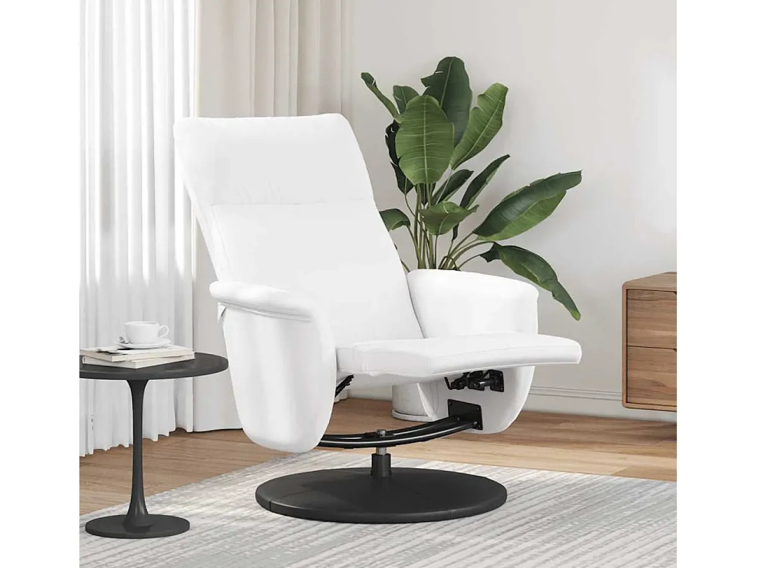 Poltrona* Poltrona | Cadeira Relax | Cadeira reclinável com apoio de pés couro artificial SHL718634 Branco