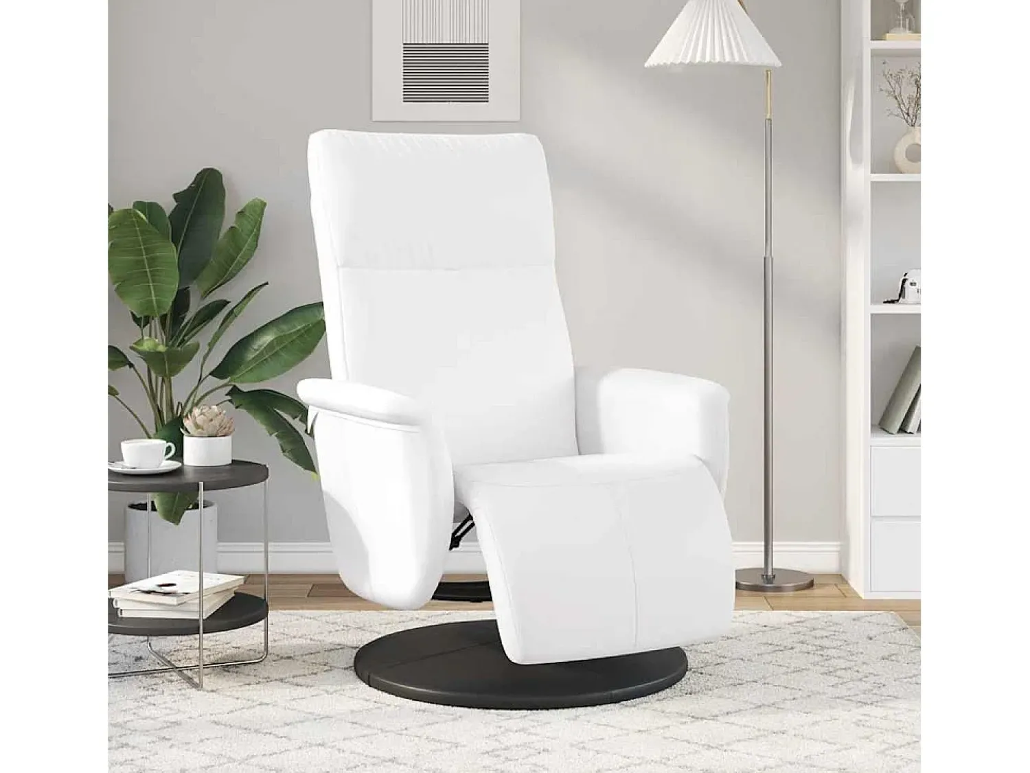 Poltrona* Poltrona | Cadeira Relax | Cadeira reclinável com apoio de pés couro artificial SHL718634 Branco
