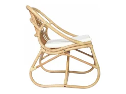 Discount Poltrona | Cadeira Relax | Cadeira de vime e linho SHL100334 Branco